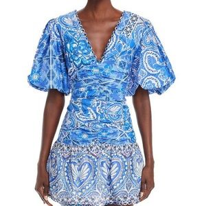 FARM Rio Blue and White Mini Dress